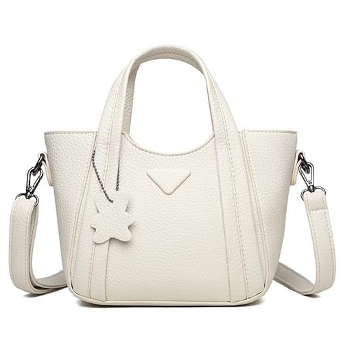 Soft Vegan Leather Shoulder Handbag Crossbody Hobo Bag For Women With Bear Pendant.