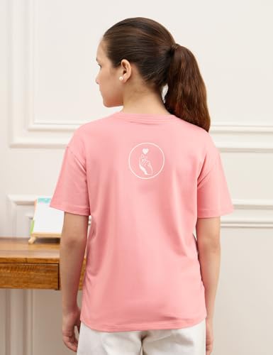 Image of Amazon Brand - Symbol Girls Cotton Strechable Oversized Graphic Printed Half Sleeves T-Shirt | Age 6-14 Years (Combo Pack of 2)