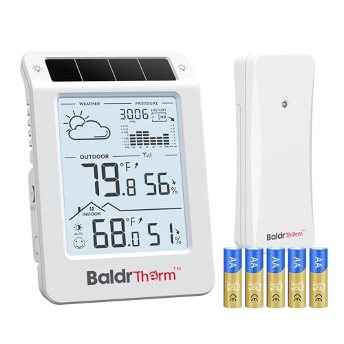 BaldrTherm Outdoor Indoor Thermometer Wireless Weather Station, Dual-Zone Childroom Temp...
