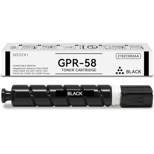 Image of MEZOO GPR58 GPR-58 Black Toner Cartridge High Yield 2182C003AA Replacement for Canon ImageRunner Advance C256 C256iF C356 C356iF DX C257 C257iF C357 C357iF DX-C359IF DX-C259IF Printer(1-Pack,Black)