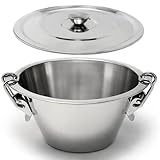 Menax - Flanera Individual de Acero Inoxidable 20 centímetros - Flanera con Tapa y Cierre - Flanero Individual con Tapa perfecto para Flan, Pudín y otros Postres