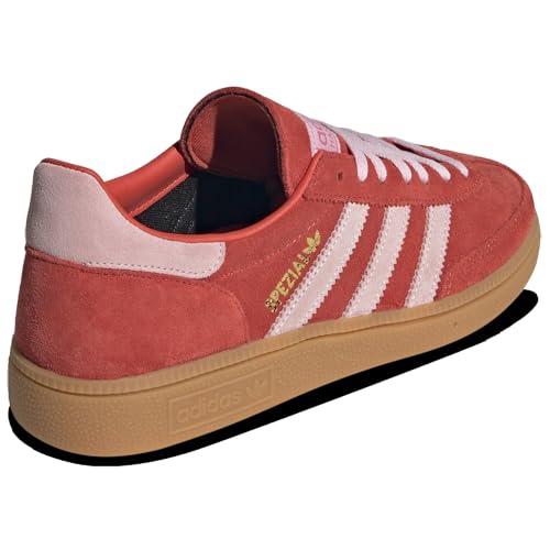 Image of adidas Originals Handball Spezial - Women's (IE5894, Bright Red /Clear Pink /Gum) Size 9.5