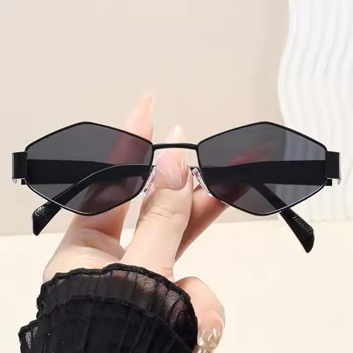Image of Dervin Fashionable Retro Hexagonal Sunglasses for Women & Men | Trendy, Stylish & Classic 90s Vintage Style | UV400 Protection & Durable Metal Frame