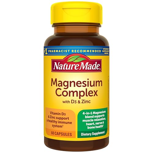 Nature Made Magnesium Complex Supplement with Vitamin D & Zinc for Immune Support, Magnesium...