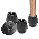 Piutouyar 24Pcs Silicone Black Chair Leg Caps for 0.5' to 0.6' (1.2cm-1.6cm) Silicone Chair Leg...