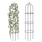 CEED4U 6.3ft Garden Trellis for Climbing Plants Outdoor Indoor, Tall Garden Tower Obelisk Trellis, M