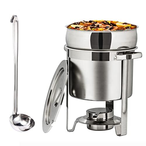 Zestaw garnków do zupy ze stali nierdzewnej z uchwytem na paliwo i łyżką, serwer bufetowy na chilli, gumbo i imprezy gastronomiczne, podgrzewacz do żywności na imprezy