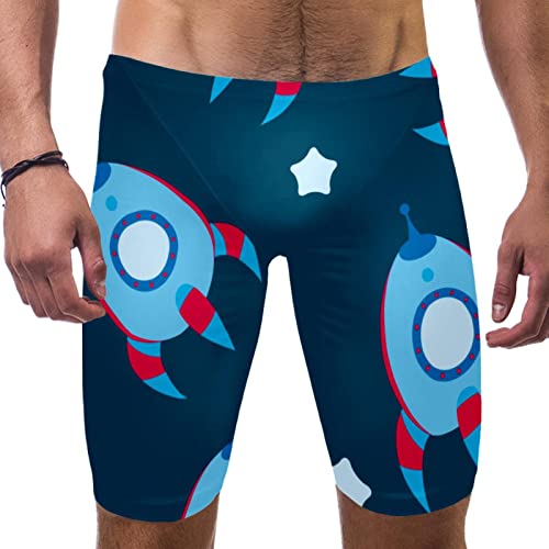 Swim Jammers Hombre Bañador Largo Azul de Carreras Entrenamiento HUI JIN SHOP