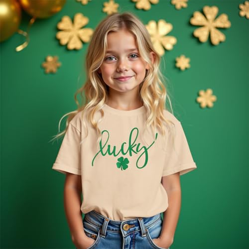 Kids St. Patrick's Day Shirt Girls Boys Lucky Shamrock Graphic T-Shirt Irish Four-Leaf Clover Short Sleeve Tees Tops2
