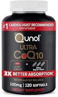 CoQ10 100mg Softgels - Qunol Ultra 3x Better Absorption Coenzyme Q10 Supplements - Antioxidant Supplement For Vascular And Heart Health & Energy Production - 4 Month Supply - 120 Count
