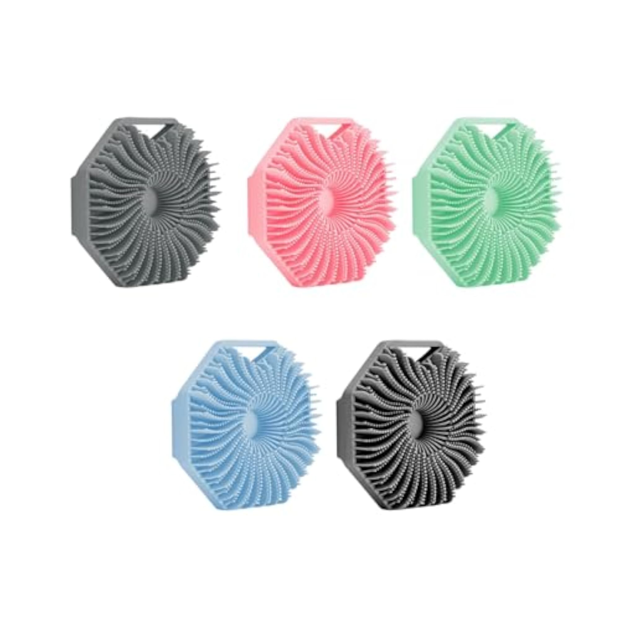 Silicone Shower Scrubber Body Brush, Octagonal Shape