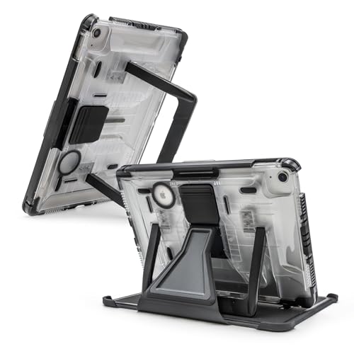 PIVOT A22A Rugged iPad Case Fits iPad (A16), iPad (10th gen.) Military-Grade Protection with Universal Mounting System & Kickstand - Aviation Pilot - Clear Body/Black Clip