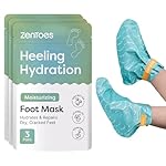 ZenToes Moisturizing Foot Mask for Dry Cracked Feet | Shea Butter, Jojoba Oil & Squalane Infused Hydrating Sheet Masks | Spa Experience At Home | Mess Free Design | Vanilla Citrus Scented, 3 Pairs