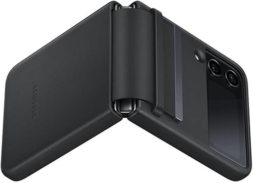 Miniatura 5 de Samsung Funda de piel con solapa oficial para Galaxy Z Flip4, color negro