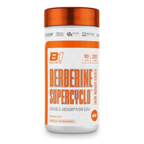 Ballistic Berberine Supercyclo Capsules | 200mg Berberine Cyclodextrin Complex, High Potency Glucose Disposal Agent (GDA) | Enhanced Absorption, Supports Glucose Metabolism, Supports Blood Sugar Levels | 90 Capsules