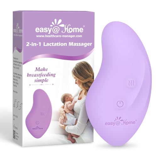 Easy@Home Elektrisches Brustmassagegerät – 2-in-1 Laktationsmassagegerät mit Vibration und Wärme Fördert den Milchfluss Lindert Brustschmerzen Ideal für Stillende Mütter, Zuhause & Unterwegs