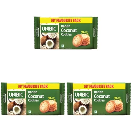 Image of Unibic Danish Coconut Cookies, 270 /300g (weight may vary) (Pack of 3)