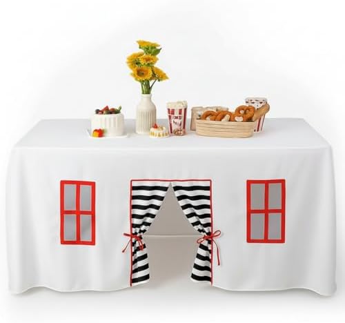 Oudain 10ft x 7.5ft Large Tablecloth Playhouse for Kids, Play Fort