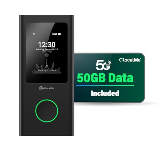 GlocalMe Numen Air 5G Hotspot with 50GB US/CA/MX Data 90Days, Por...