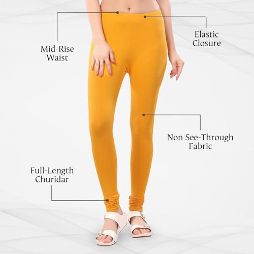 Image of TRASA Ultra Soft Cotton 4 Way Stretchable Churidar Solid Regular and Plus 20 Colours Leggings for Womens and Girls -Sizes :-M, L, XL, 2XL, 3XL, 4XL, 5XL, 6XL
