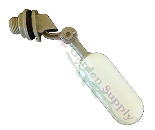 Mini Float Valve Kit with Adjustable Arm for Ponds, Chickens, Aquariums, Aquaponics, Aquaculture, Hydroponics Tank Reservoir. Made of Tough, Precision PVC (1/2" NPT Male)