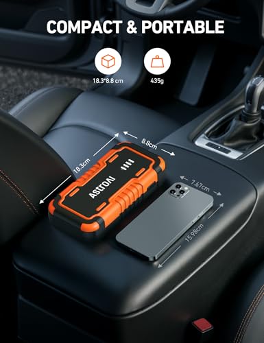 Image of AstroAI P10 Car Battery Jump Starter, 5000A Portable Jump Starter Battery Pack for Up to 10L Gas & 8L Diesel Engines, 12V Lithium Jump Box, Auto Booster Pack with 3-Mode LED Lights & Jumper Cable