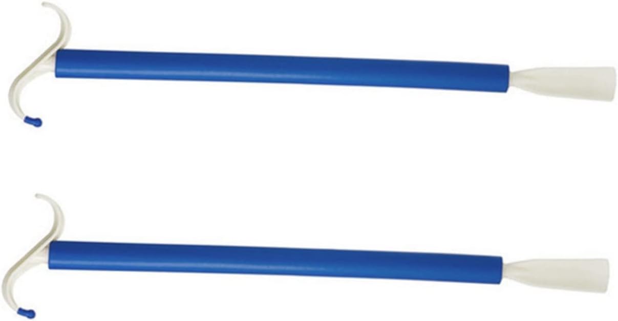 FOMIYES 2pcs Dressing Stick and Shoehorn Lightweight Dressing Aid for Elderly Disabled and Pregnant Women Portable and Convenient Shoe Lifter with Ergonomic Design Ivory White Blue