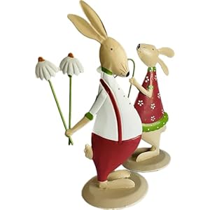 Charmingeasterbunnydecorationforindoorhometablevintagestyledecorativemetalbunnysethandpaintedspringrabbitsingreencream2piecefigurinesetmulticolor  Urban Country Home Decor Charming easter bunny decoration for indoor home tablevintage style decorative metal bunny set hand painted spring rabbits in green cream 2 piece figurine set multicolor  urban country home decor
