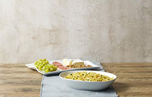 Everyday White 5278266 by Fitz and Floyd Servierschüssel und Servierplatte mit rechteckigem Griff, Porzellan, Weiß 6 Everyday White 5278266 by Fitz and Floyd Servierschüssel und Servierplatte mit rechteckigem Griff, Porzellan, Weiß