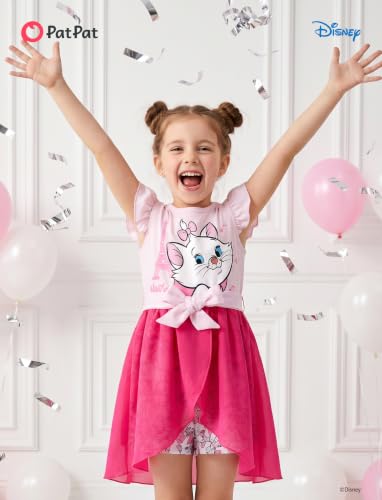 Image of Disney Princess Frozen Elsa Minnie Mouse Stitch Toddler Girl Romper With Skirt Overlay Summer Jumpsuit with Bow 2-6 Years