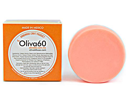 Oliva60 Conditioner - Detangler Bar Tangerine Papaya - Extra Moisturizing - Curly Hair - Frizz Control, With Olive, Argan, And Macadamia Oil, Shea Butter - Aloe Vera - Sulfate Free, 1.94 Oz #TOP16