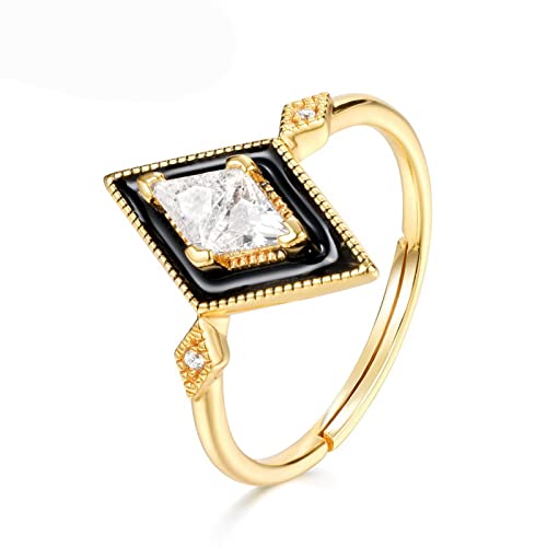 Bague Femme Losange Réglable KnSam en Argent 925 Doré