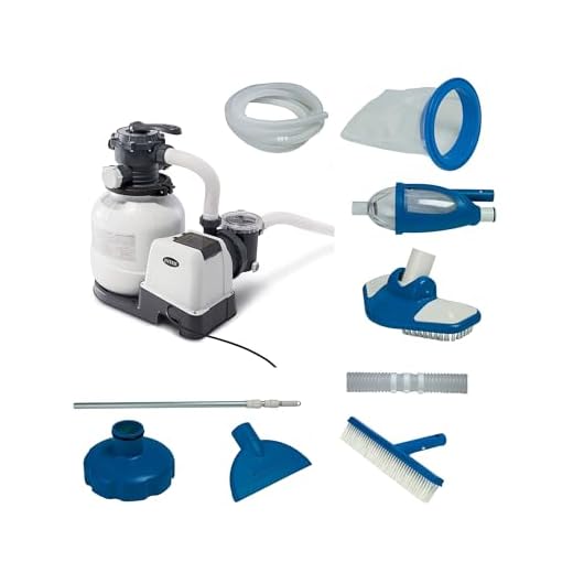 Intex 2100 GPH Above Ground Pool Sand Filter Pump w/Deluxe Pool Maintenance Kit