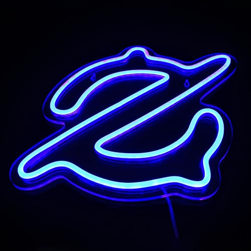 Image of Gaming Gunbreaker Neon Sign for Wall Decor, Game Room, Bedroom Decorations, Dimmable, USB Powered, Blue, 11.8 inch x 11.6 inch