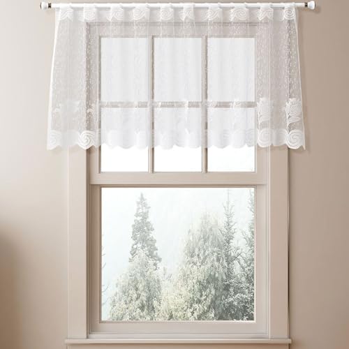 Issimober Scheibengardine Halbtransparent für Küchenfenster und...