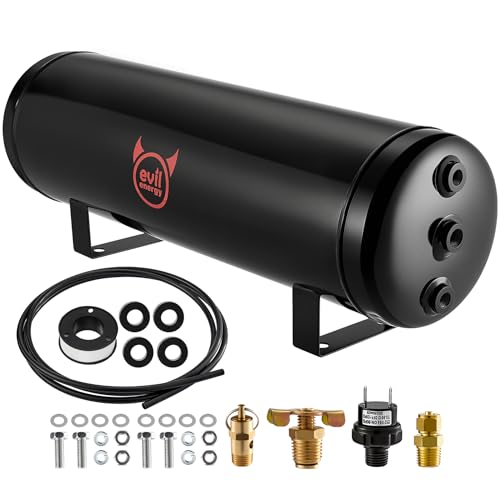 EVIL ENERGY Air Tank 4 Gallon Kit 7 Ports 1/4 NPT 200PSI Rated for Truck DIY Pneumatic Tools Car Inflating Tires Air Horn Suspension Systems Air Ride Tires Train Horn