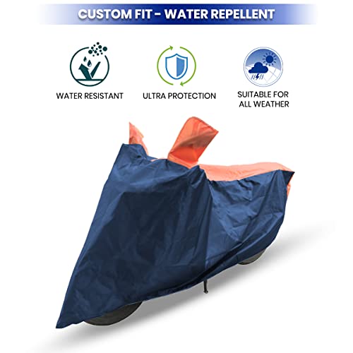 Image of Hunter 350 Two Wheeler Bike Cover Accessories - Dustproof - UV Protection - Premium Bike Cover Blue Orange