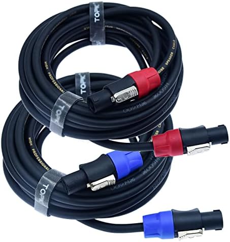 Speak on 2Pack Pro Speakon to Speakon Male Speaker Gauge Wire Lock Cable Pair 15 AWG Professional Audio Cabl Cord with Port Connector for para bocina de dj Stage Power Amplifier (2 Conductor, 6ft)