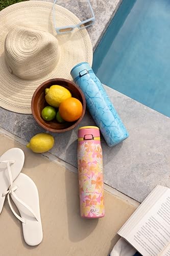 Image of Simple Modern Water Bottle with Straw & Handle | 30oz | Hawaiian | Mesa Loop Insulated Water Bottle for School, Sports, Travel | Leak Proof, Stainless Steel | Hawaiian Paradise