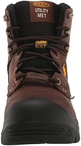 KEEN Utility Men's Independence 6” Composite Toe Internal Metatarsal Guard Waterproof Work Boots, Dark Earth/Black, 11 | Image 1