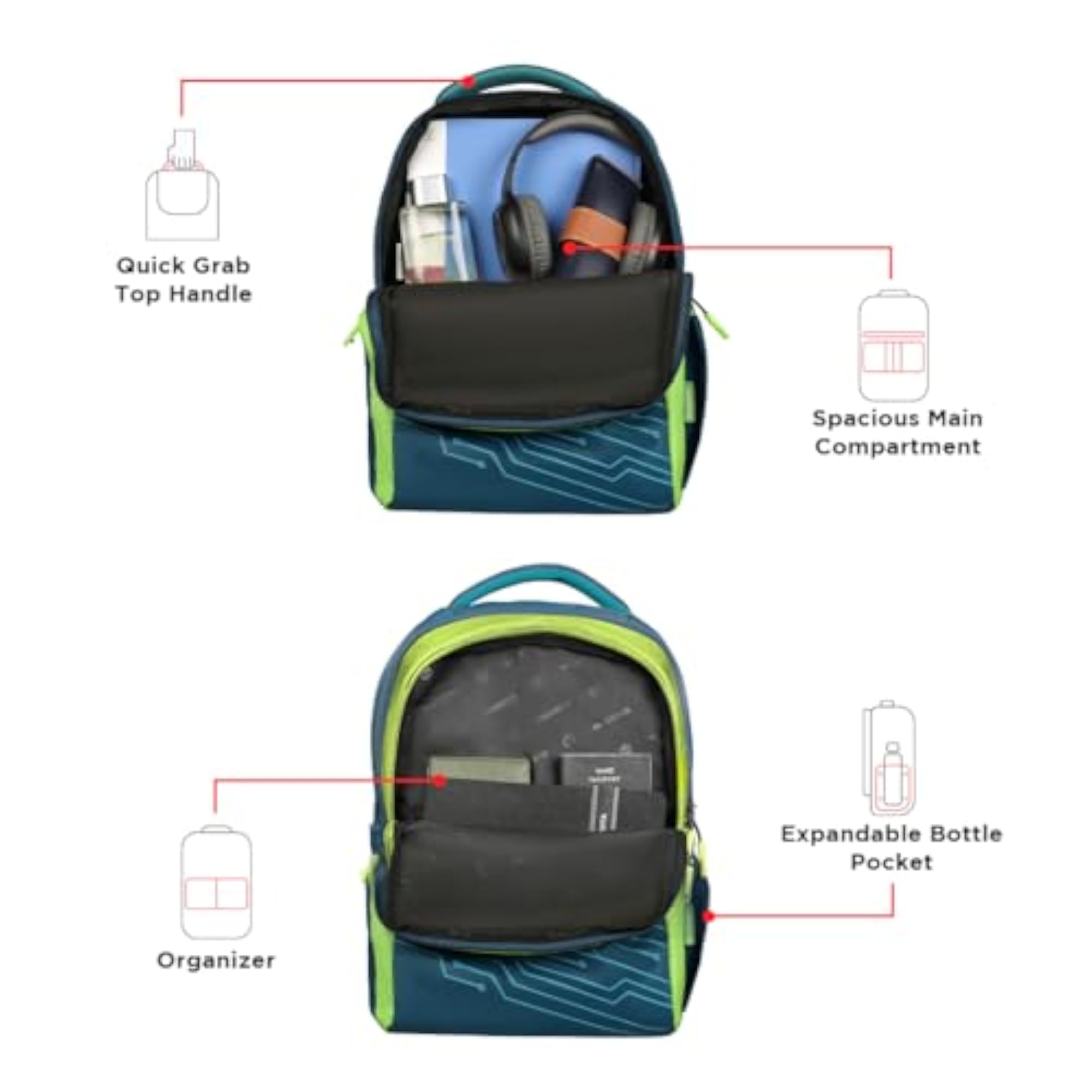 Virtual School & College Backpack, 40L, Lightweight & Functional