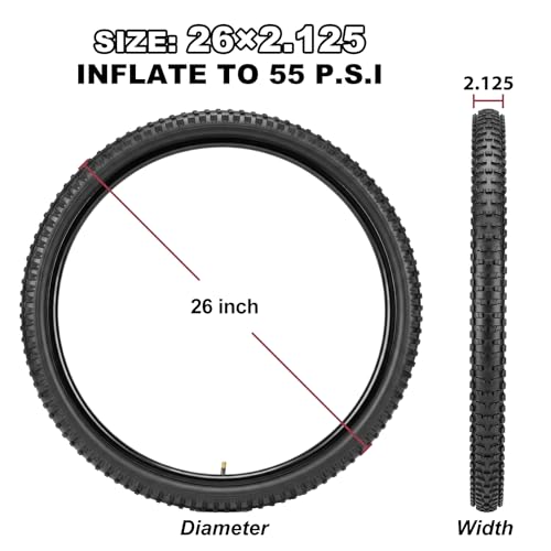 2-Pack Mountain Bike Tires & Tubes Set: 16/20/24/26-Inch