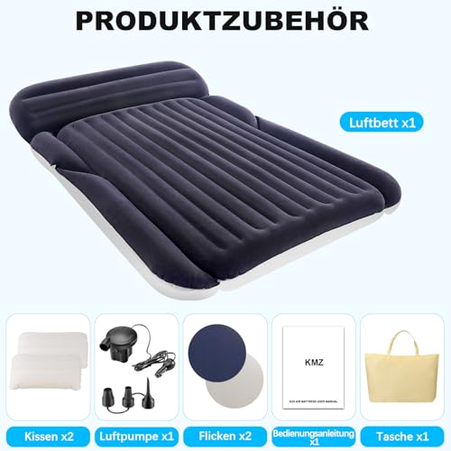 KMZ SUV Luftmatratze mit 2 Kissen – Dickere und Beflockung Auto-Bett – Bewegliche Reisen Matratze für Camping & Outdoor… – Ansicht 5