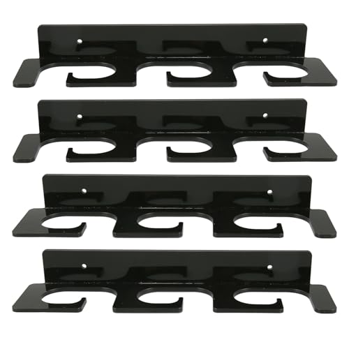 Ceiling Fishing Rod Holder, Rugged Wall Mounted Rack for 6 Rods, Space Saving Stylish Storage with Expansion Tubing and Screws, Decorative Minimalist Look (Black)