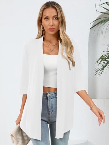 Image of Women's Lightweight Open Front Cardigans Casual Soft Drape Spring Summer Fall Cardigan S-3XL