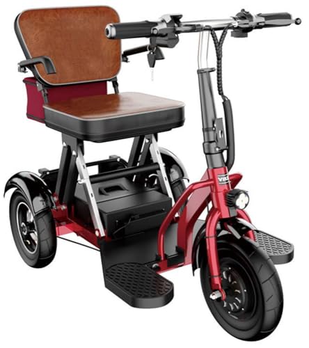 Scooter Elettrico Pieghevole Leggero 3 Ruote per Adulti con Borsa Portaoggetti per Adulti Anziani E Disabili 12ah