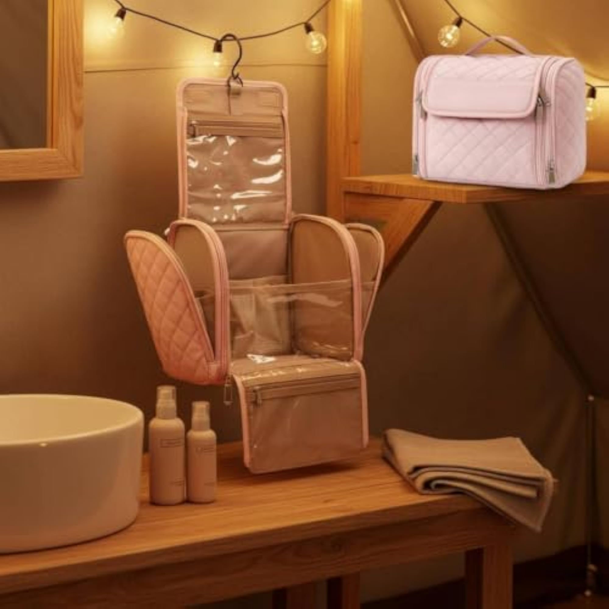 Multi-Compartment Hanging Toiletry Bag, Lightweight
