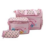 Material: 600D Oxford Tuch Winwinfly 3 Teile/Satz Baby Wickeltasche Mama Nappy Tote Handtasche Sauber Rosa