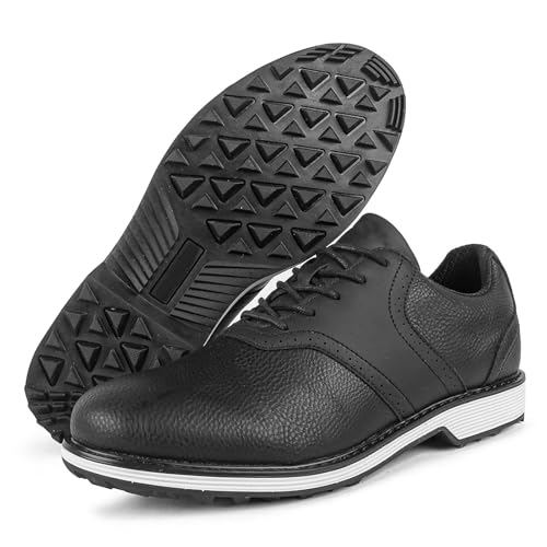 Scarpe da Golf Maschile, Pelle Business Spikeless Stivali, Sneaker Classico