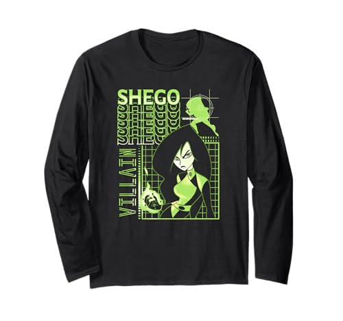 T-shirt Shego Kim Possible Disney à manches longues style villain géométrique geek